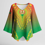 Personalized Burkina Faso African Dashiki Kimono Sleeve Blouse