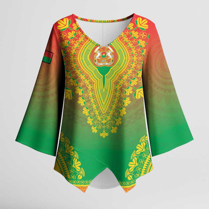 Personalized Burkina Faso African Dashiki Kimono Sleeve Blouse