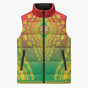 Personalized Burkina Faso African Dashiki Sleeveless Puffer Jacket