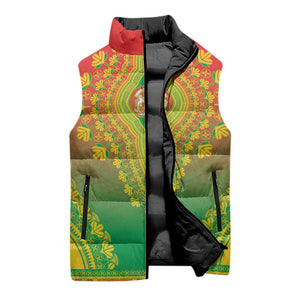 Personalized Burkina Faso African Dashiki Sleeveless Puffer Jacket