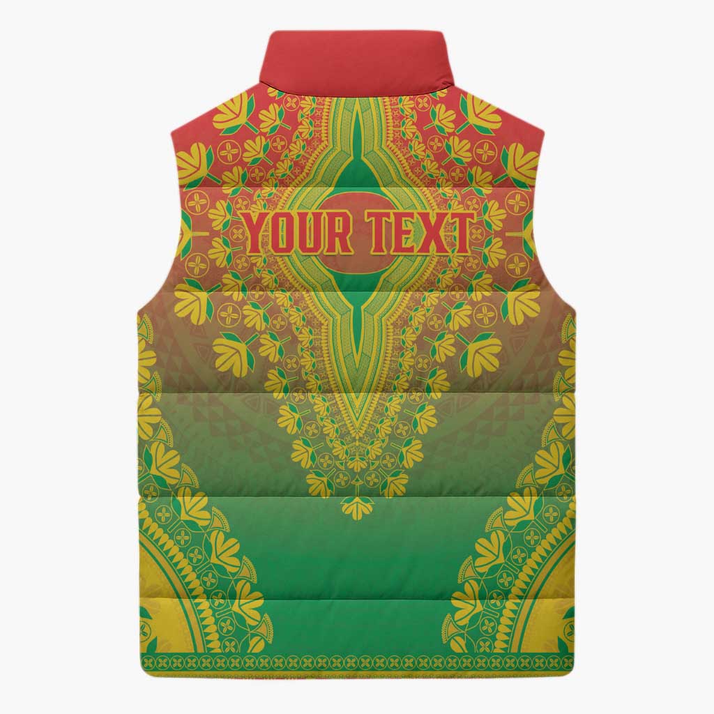 Personalized Burkina Faso African Dashiki Sleeveless Puffer Jacket