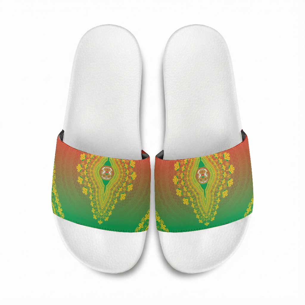 Burkina Faso African Dashiki Slide Sandals