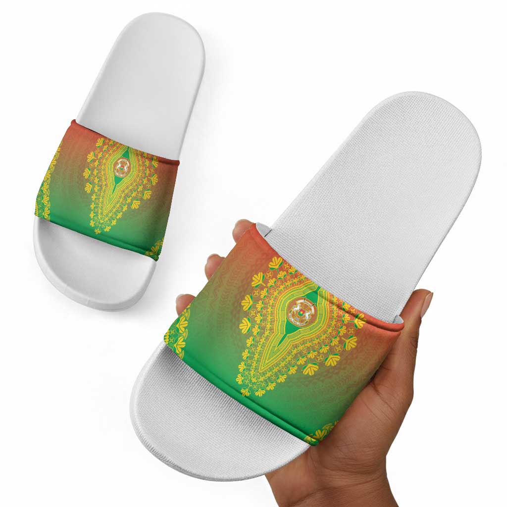Burkina Faso African Dashiki Slide Sandals