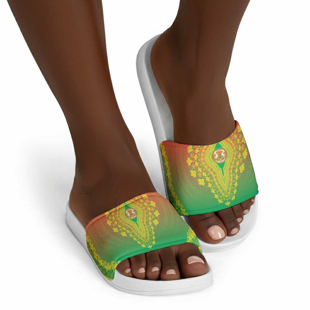 Burkina Faso African Dashiki Slide Sandals