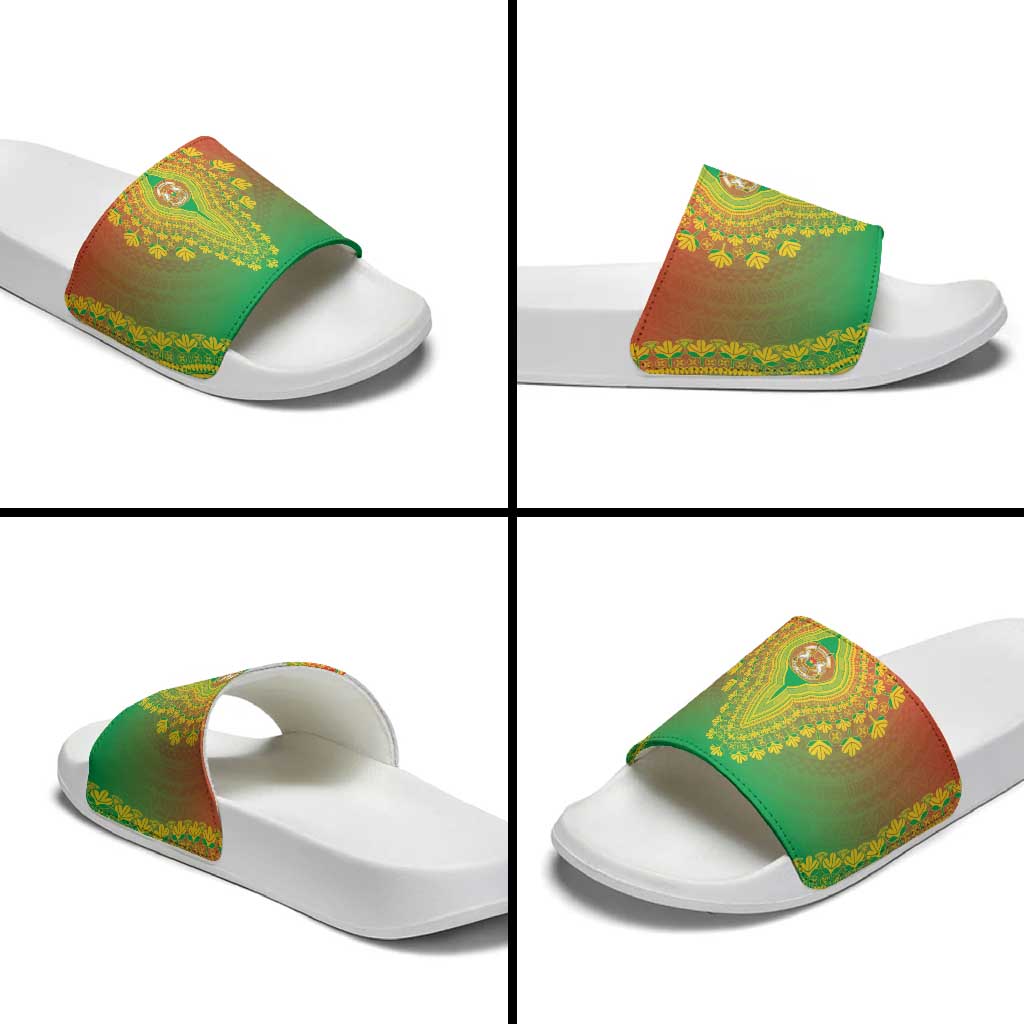Burkina Faso African Dashiki Slide Sandals