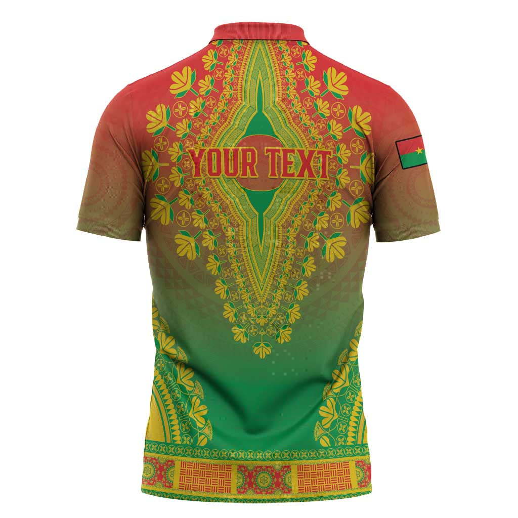 Personalized Burkina Faso African Dashiki Zipper Polo Shirt