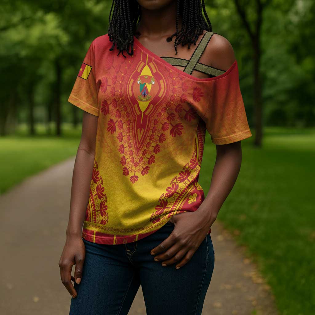Personalized Cameroon African Dashiki Cross Shoulder Shirt