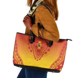Afro Cameroon Leather Tote Bag African Dashiki Style - African Pride