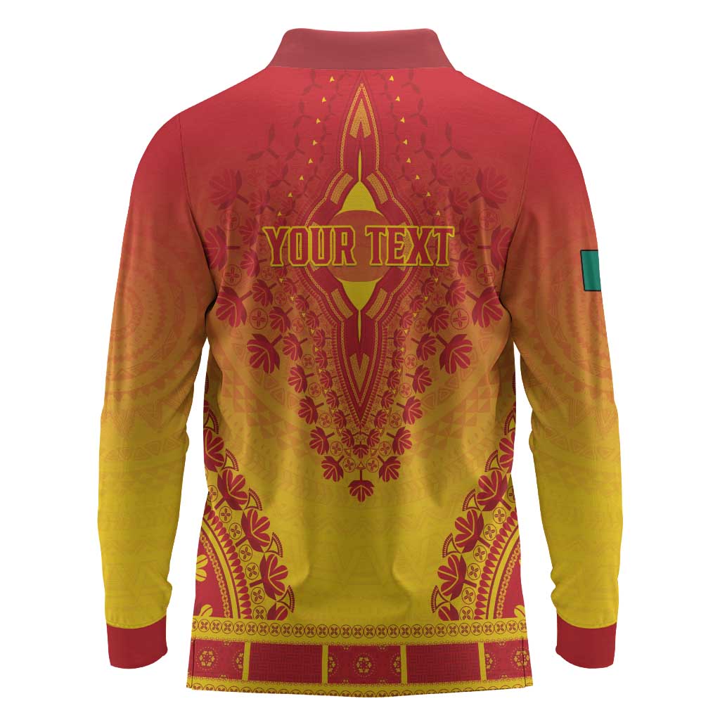 Personalized Afro Cameroon Long Sleeve Polo Shirt African Dashiki Style - African Pride