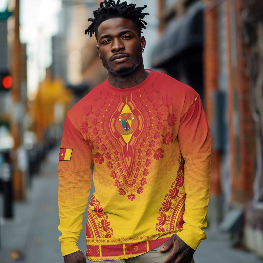 Personalized Afro Cameroon Long Sleeve Shirt African Dashiki Style - African Pride