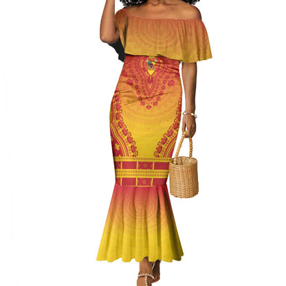 Personalized Afro Cameroon Mermaid Dress African Dashiki Style - African Pride