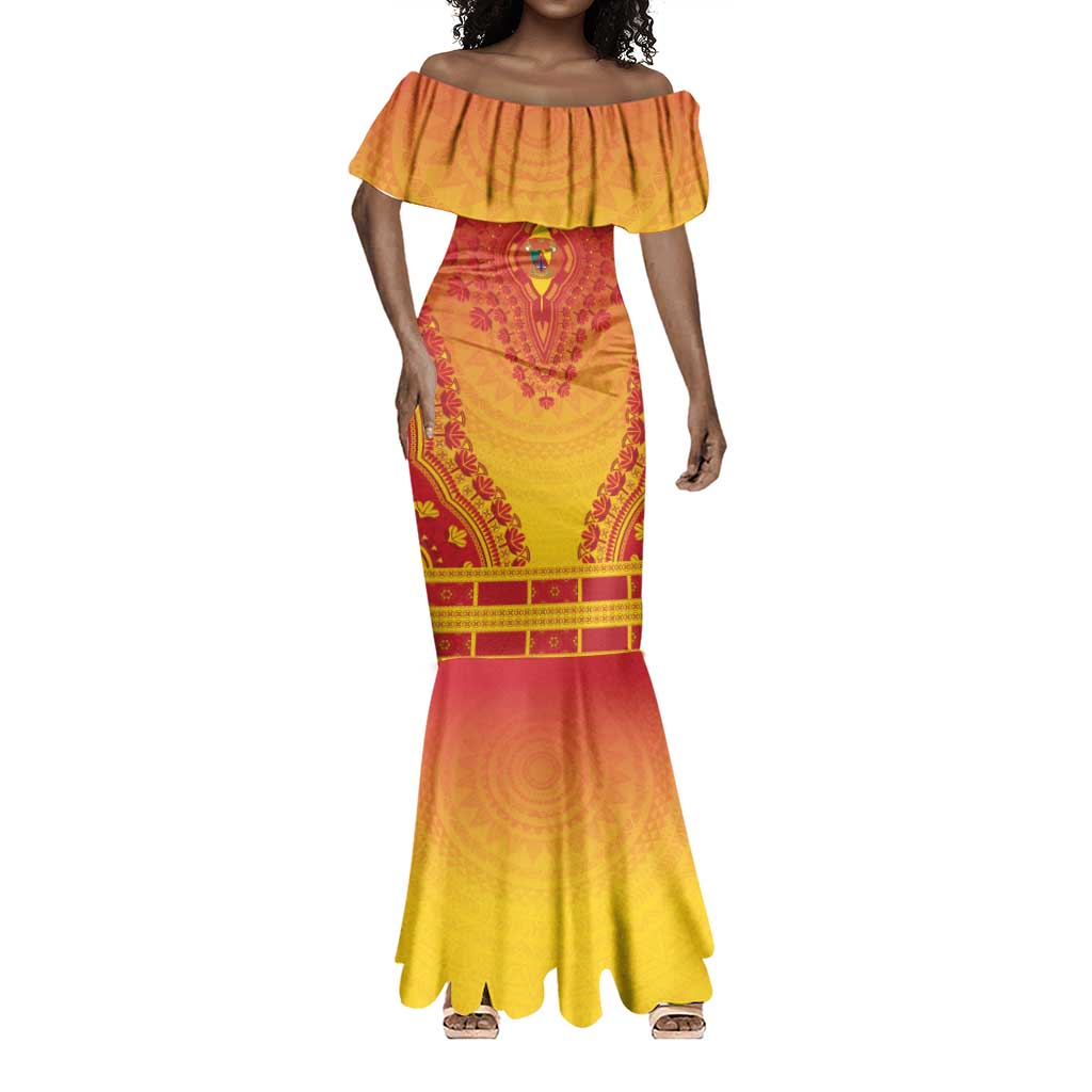 Personalized Afro Cameroon Mermaid Dress African Dashiki Style - African Pride