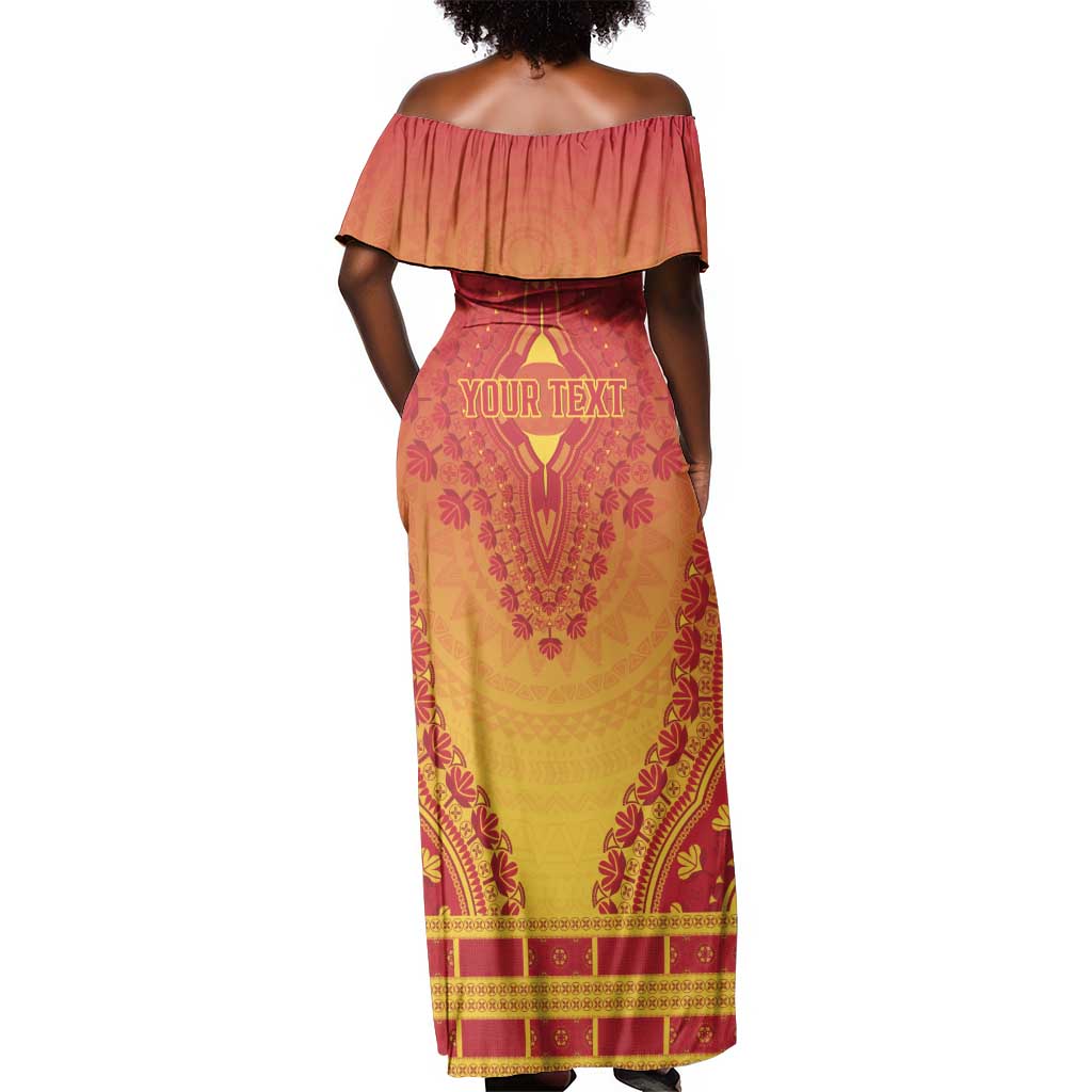 Personalized Afro Cameroon Off Shoulder Maxi Dress African Dashiki Style - African Pride