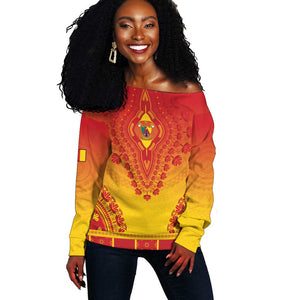 Personalized Afro Cameroon Off Shoulder Sweater African Dashiki Style - African Pride
