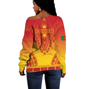 Personalized Afro Cameroon Off Shoulder Sweater African Dashiki Style - African Pride