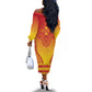 Personalized Afro Cameroon Off The Shoulder Long Sleeve Dress African Dashiki Style - African Pride
