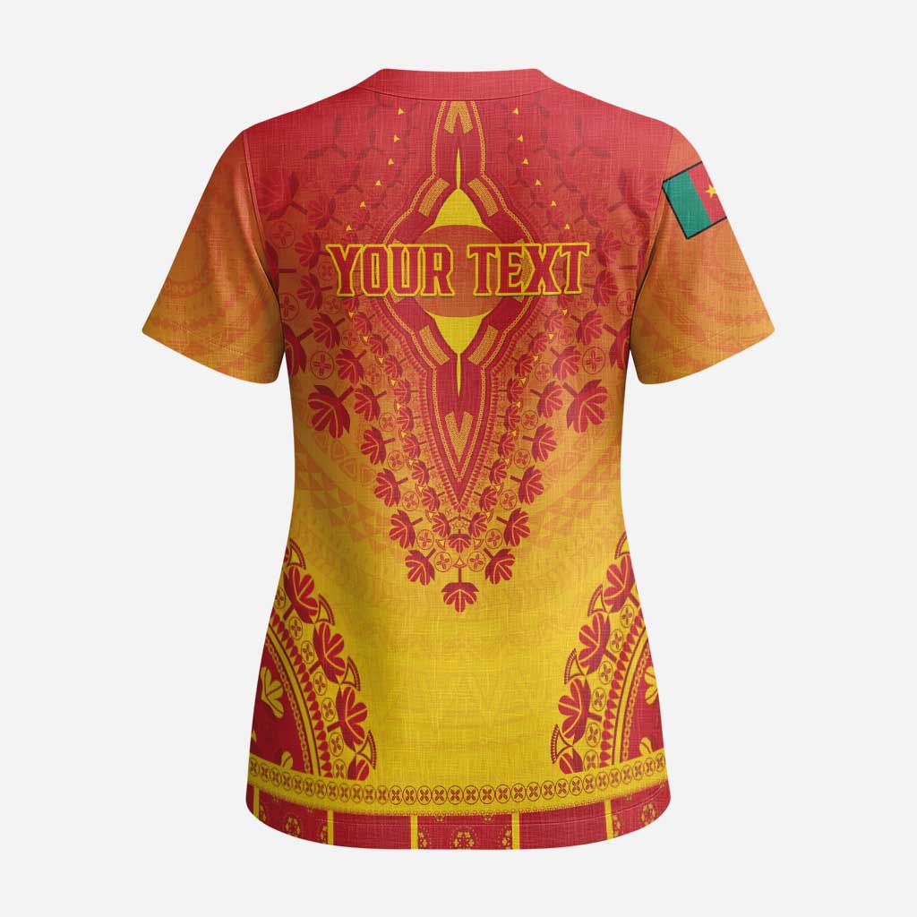 Personalized Cameroon African Dashiki Scrub Top - African Pride