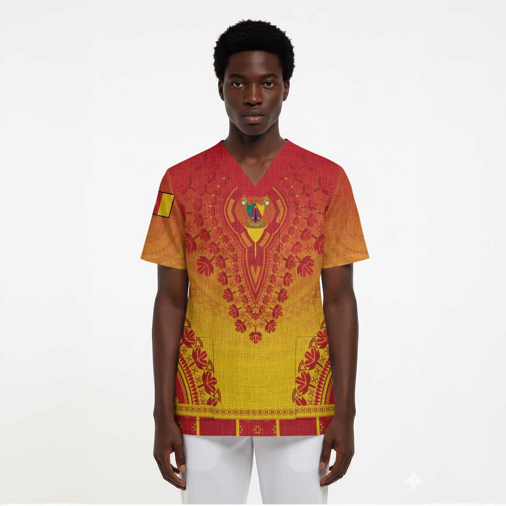 Personalized Cameroon African Dashiki Scrub Top - African Pride