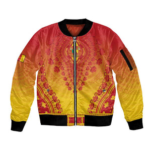 Personalized Afro Cameroon Sleeve Zip Bomber Jacket African Dashiki Style - African Pride