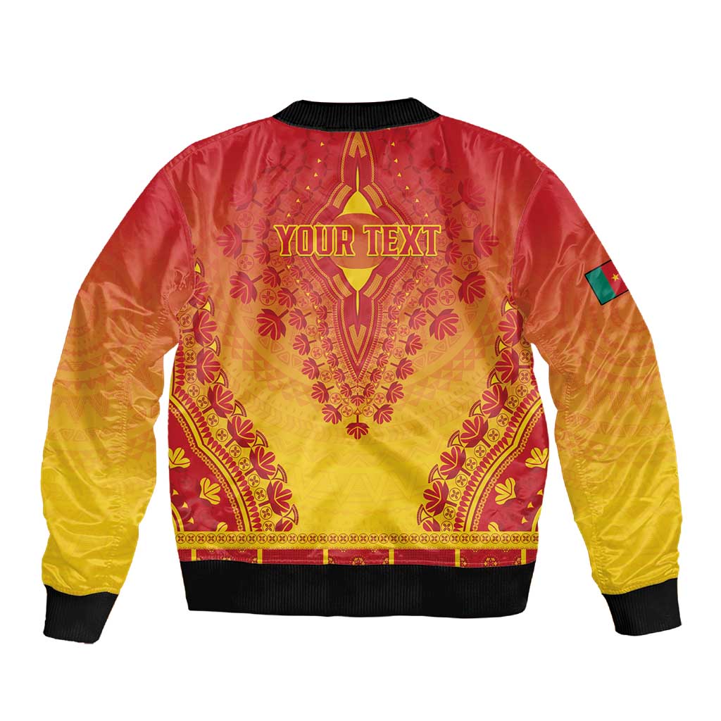 Personalized Afro Cameroon Sleeve Zip Bomber Jacket African Dashiki Style - African Pride