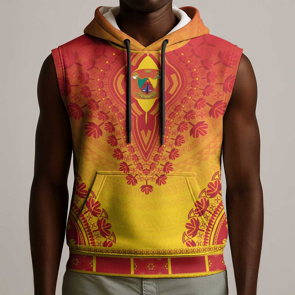 Personalized Afro Cameroon Sleeveless Hoodie African Dashiki Style - African Pride