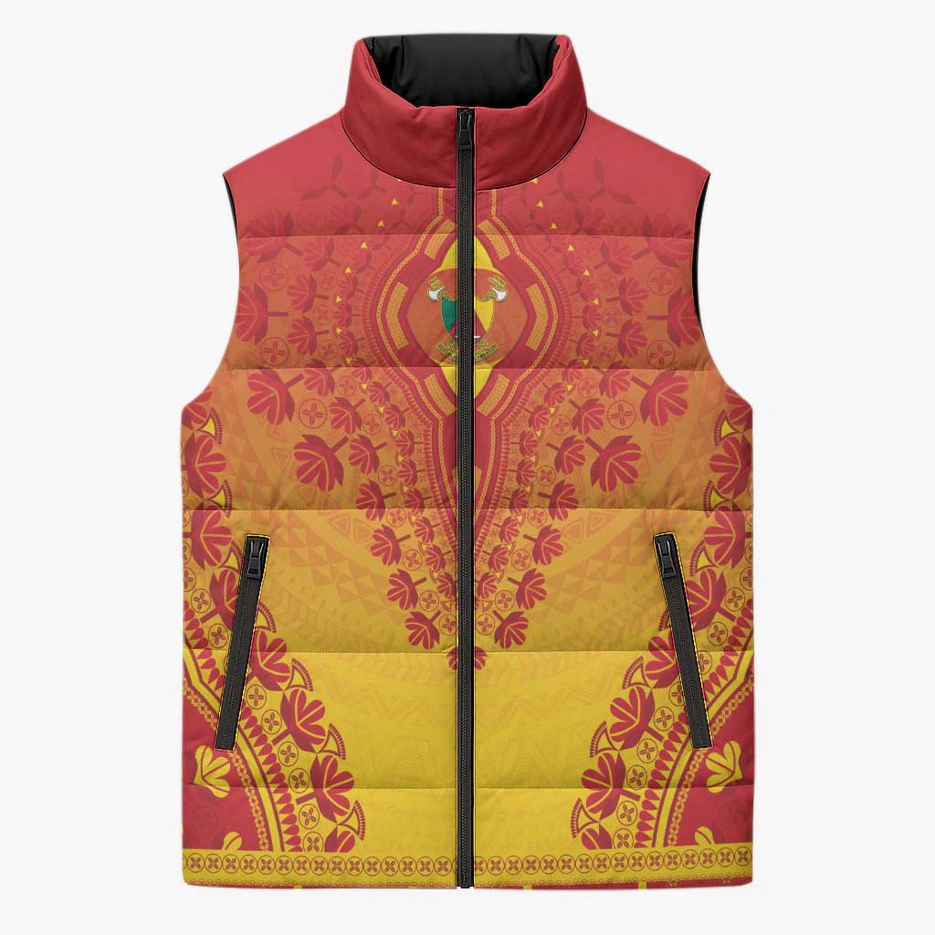 Personalized Cameroon African Dashiki Sleeveless Puffer Jacket
