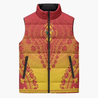 Personalized Cameroon African Dashiki Sleeveless Puffer Jacket