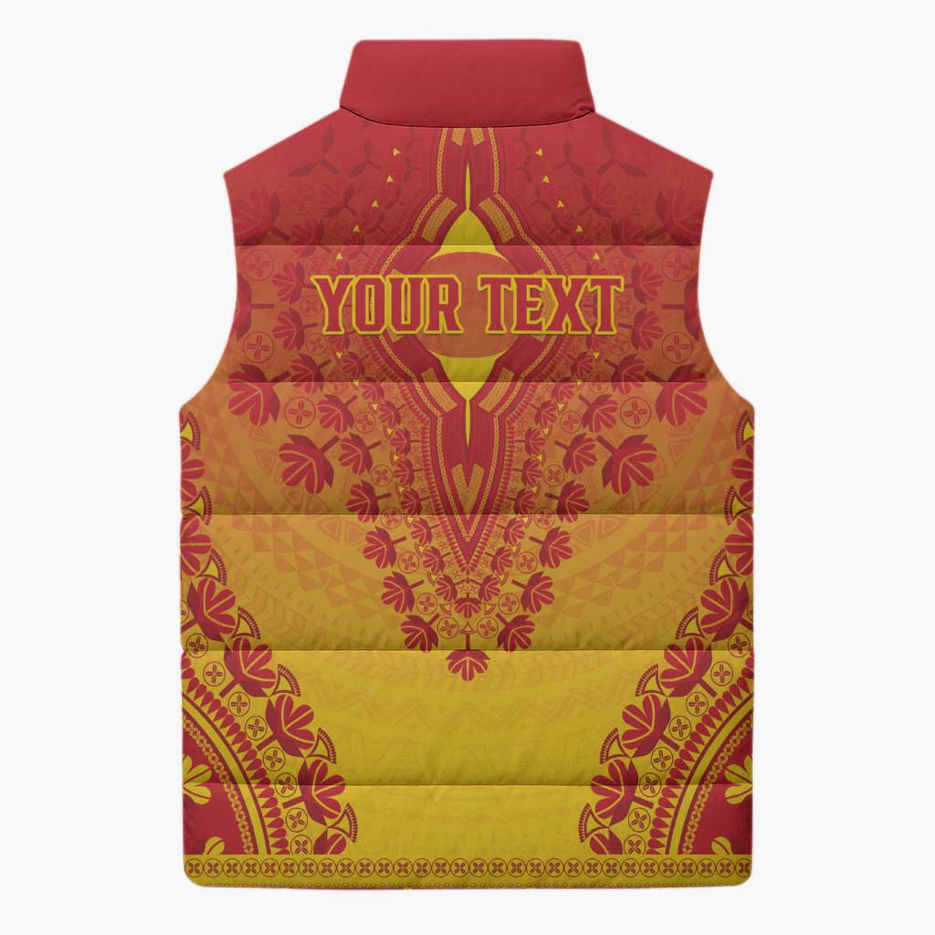 Personalized Cameroon African Dashiki Sleeveless Puffer Jacket