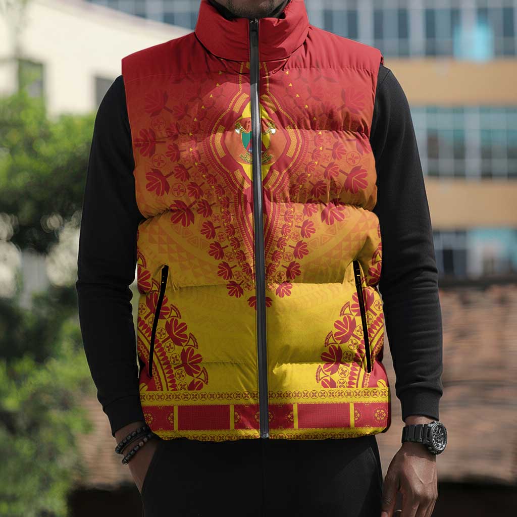 Personalized Cameroon African Dashiki Sleeveless Puffer Jacket