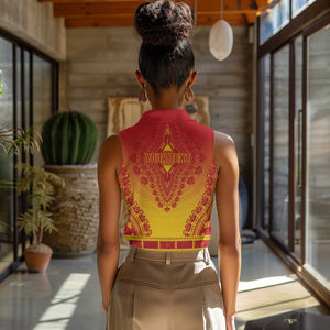 Personalized Afro Cameroon Women Sleeveless Polo Shirt African Dashiki Style - African Pride