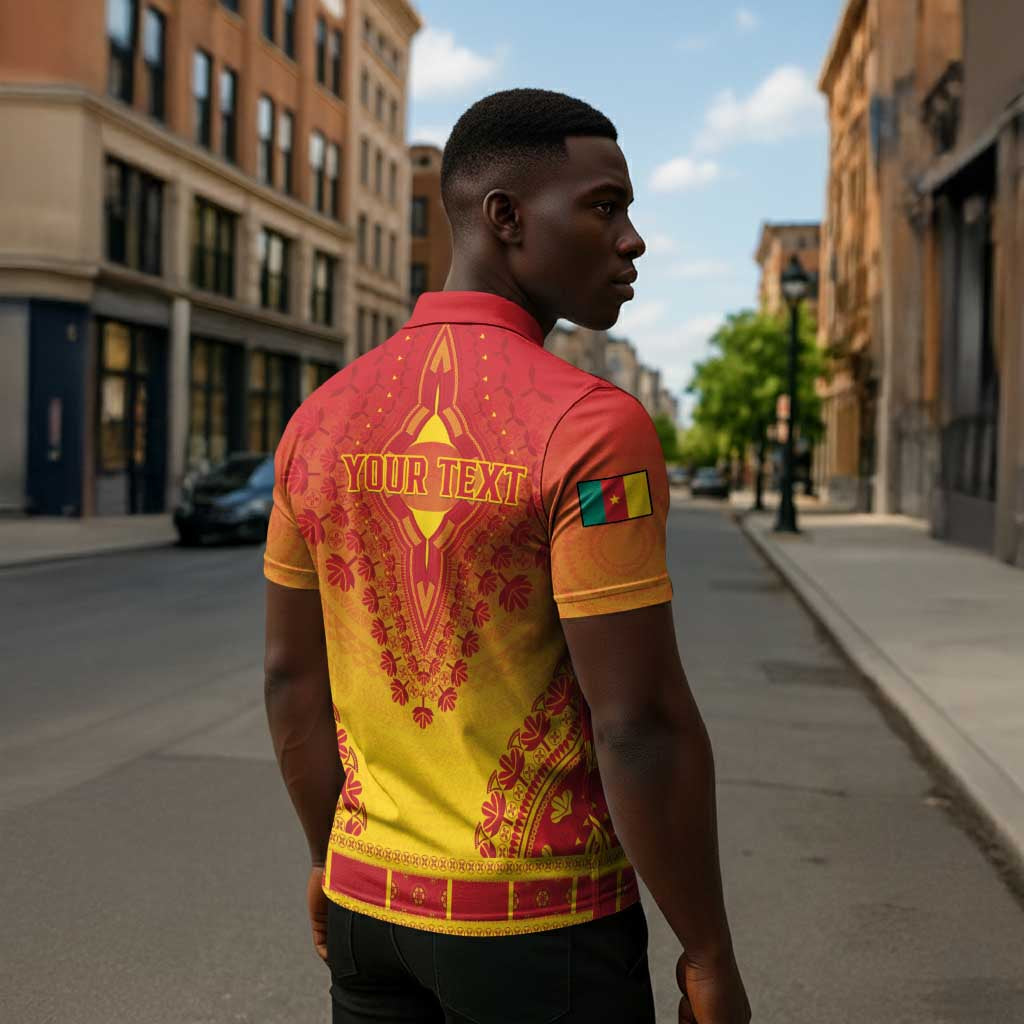 Personalized Cameroon African Dashiki Zipper Polo Shirt