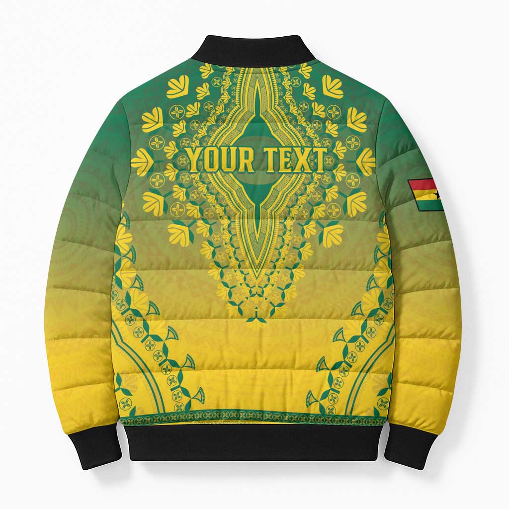 Personalized Ghana African Dashiki Bomber Puffer Jacket