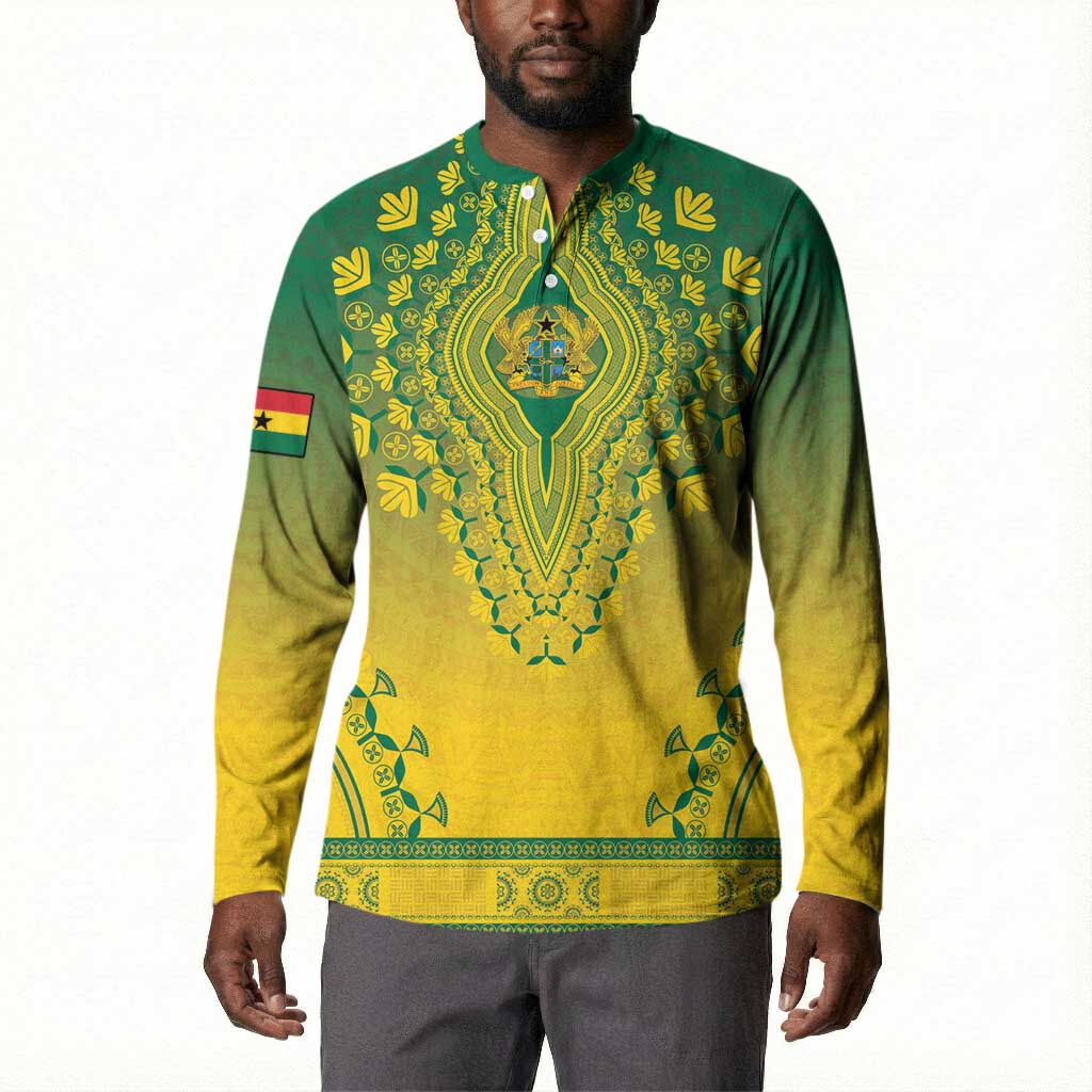 Personalized Ghana African Dashiki Button Sweatshirt