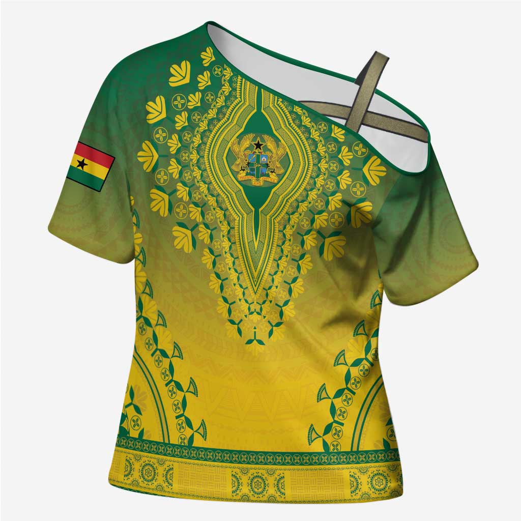Personalized Ghana African Dashiki Cross Shoulder Shirt
