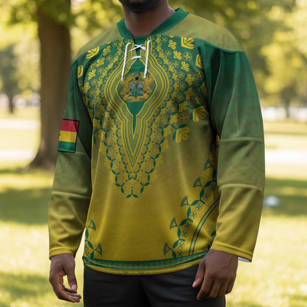 Personalized Ghana African Dashiki Hockey Jersey
