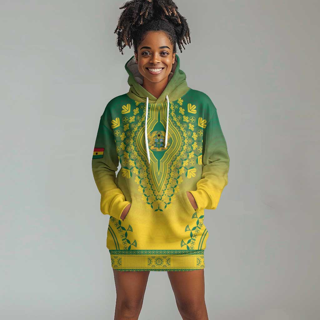 Personalized Afro Ghana Hoodie Dress African Dashiki Style - African Pride
