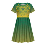 Personalized Afro Ghana Kid Short Sleeve Dress African Dashiki Style - African Pride