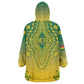 Personalized Afro Ghana Kid Wearable Blanket Hoodie African Dashiki Style - African Pride