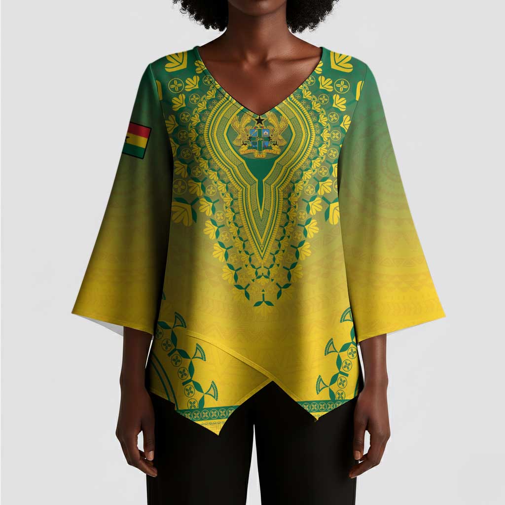 Personalized Ghana African Dashiki Kimono Sleeve Blouse