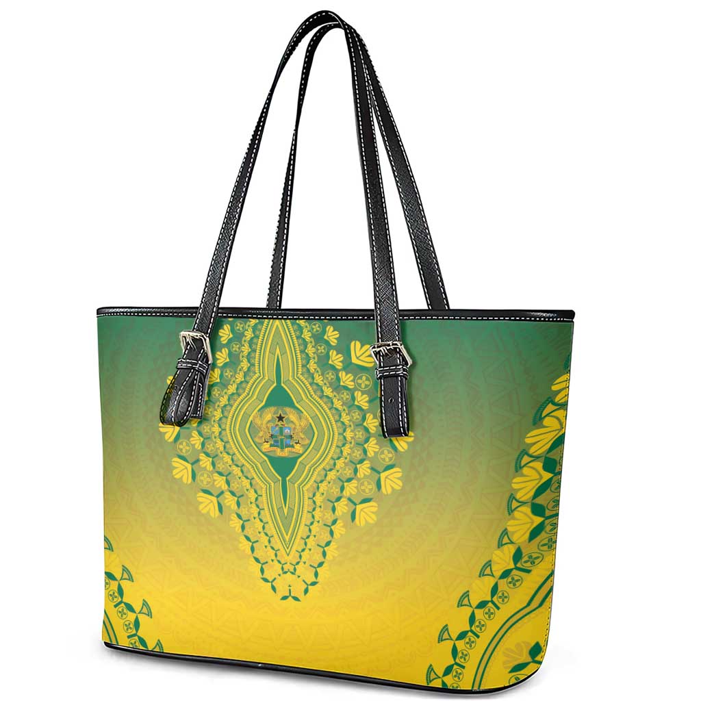 Afro Ghana Leather Tote Bag African Dashiki Style - African Pride