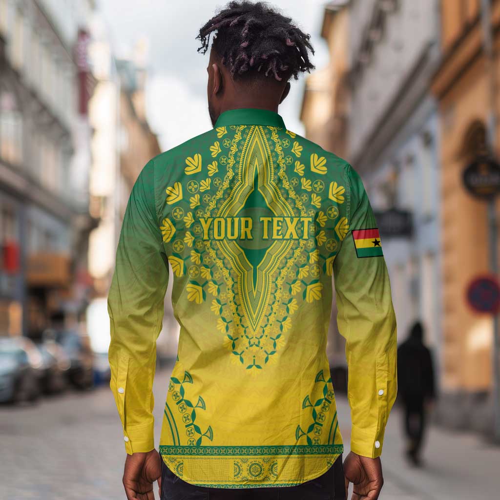 Personalized Afro Ghana Long Sleeve Button Shirt African Dashiki Style - African Pride