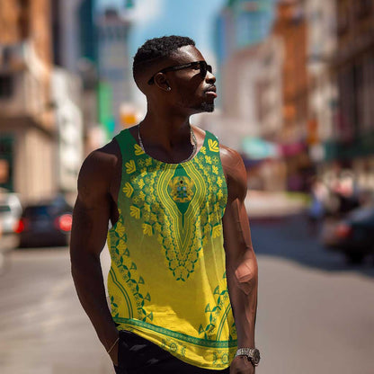 Personalized Afro Ghana Men Tank Top African Dashiki Style - African Pride