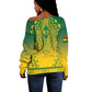 Personalized Afro Ghana Off Shoulder Sweater African Dashiki Style - African Pride