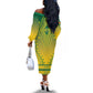 Personalized Afro Ghana Off The Shoulder Long Sleeve Dress African Dashiki Style - African Pride