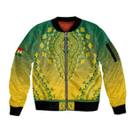 Personalized Afro Ghana Sleeve Zip Bomber Jacket African Dashiki Style - African Pride
