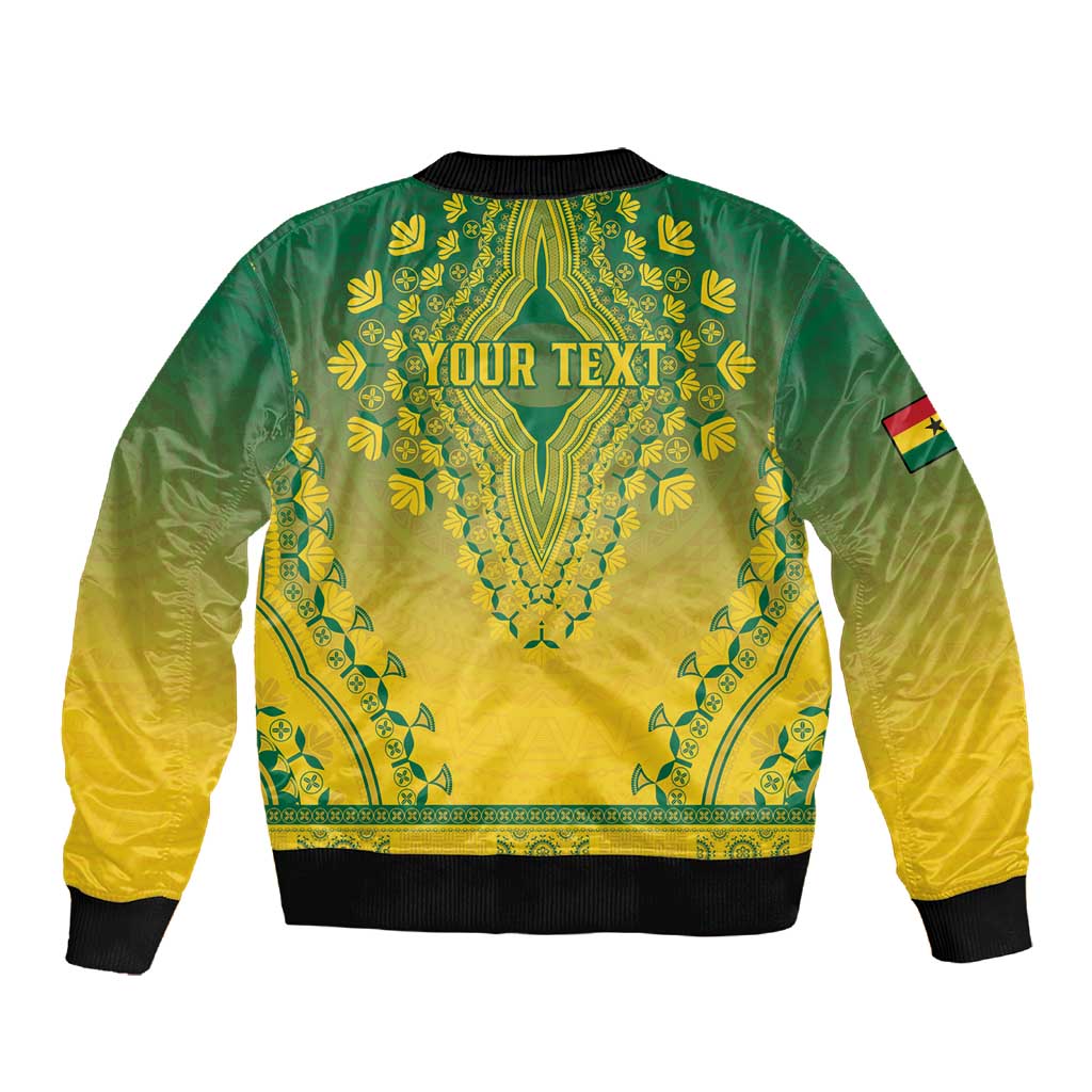 Personalized Afro Ghana Sleeve Zip Bomber Jacket African Dashiki Style - African Pride