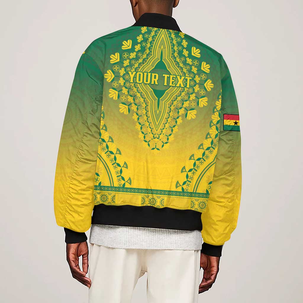 Personalized Afro Ghana Sleeve Zip Bomber Jacket African Dashiki Style - African Pride