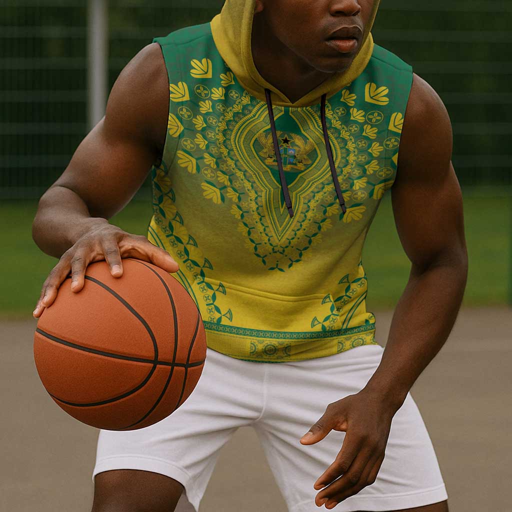 Personalized Afro Ghana Sleeveless Hoodie African Dashiki Style - African Pride
