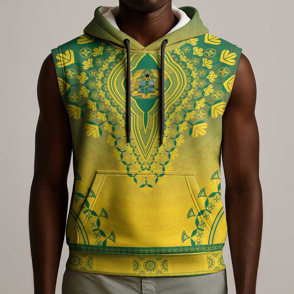 Personalized Afro Ghana Sleeveless Hoodie African Dashiki Style - African Pride