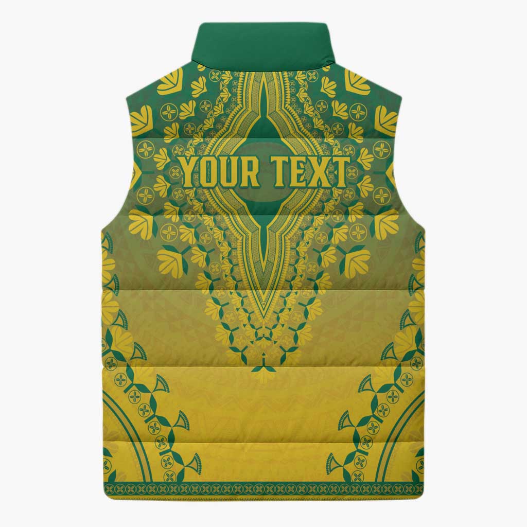 Personalized Ghana African Dashiki Sleeveless Puffer Jacket